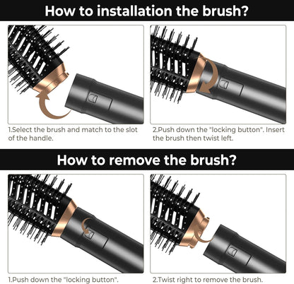 Atopskins 6-in-1 Air Styler Set with Dryer, Curler, Brush