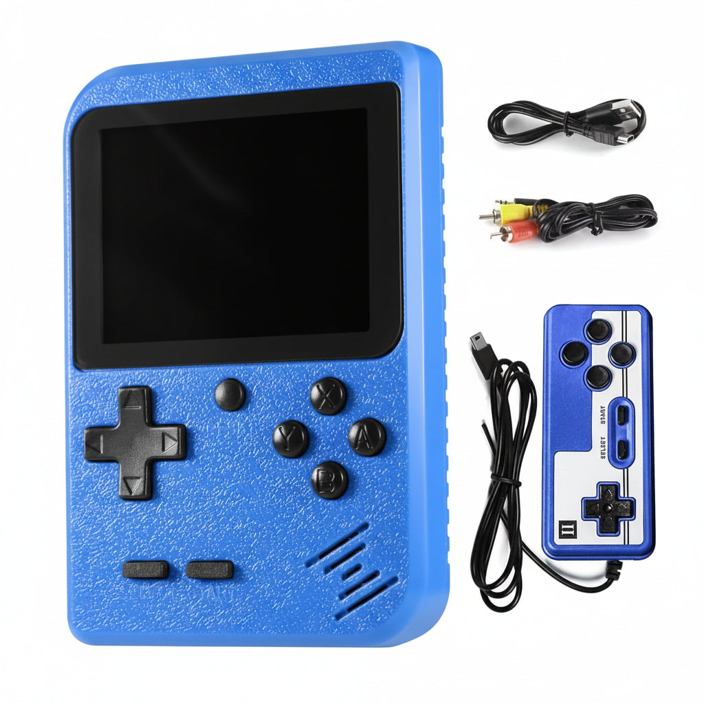 Hbaid Blue01 Retro Handheld Game Console 500 FC Games 3" Screen TV Output for Kids Adults