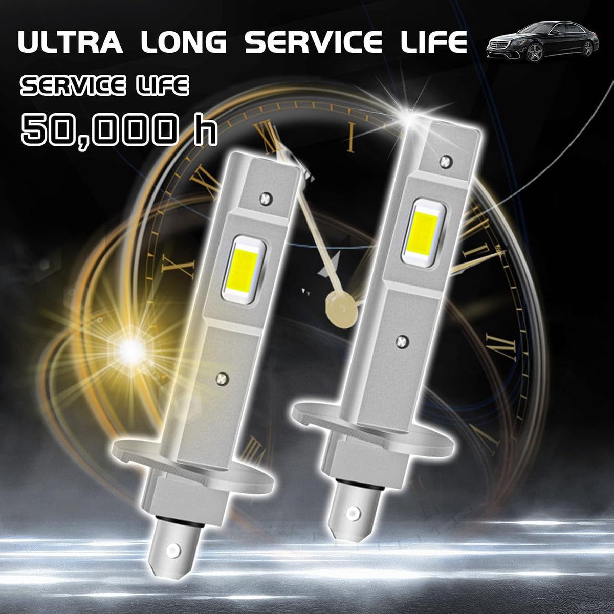 SWQS SWQS-H1ZCSLEDD02 H1 LED Fog Light Bulbs 6500K 2-Pack
