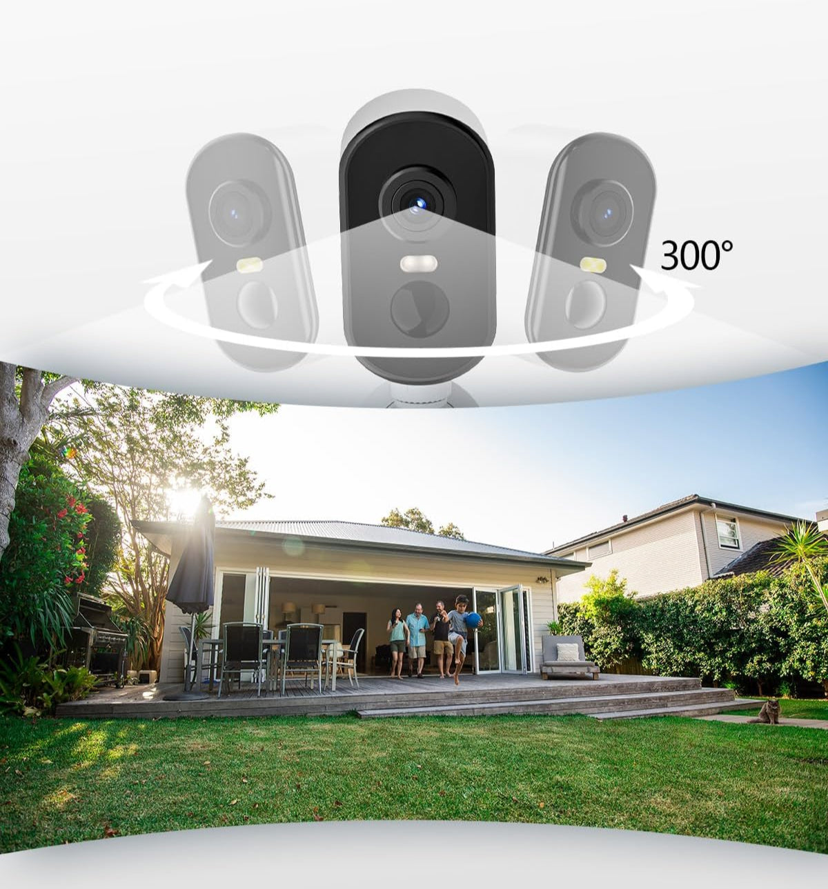 CZEview 2K Wireless Outdoor Camera with Magnetic Mount, 300° PTZ