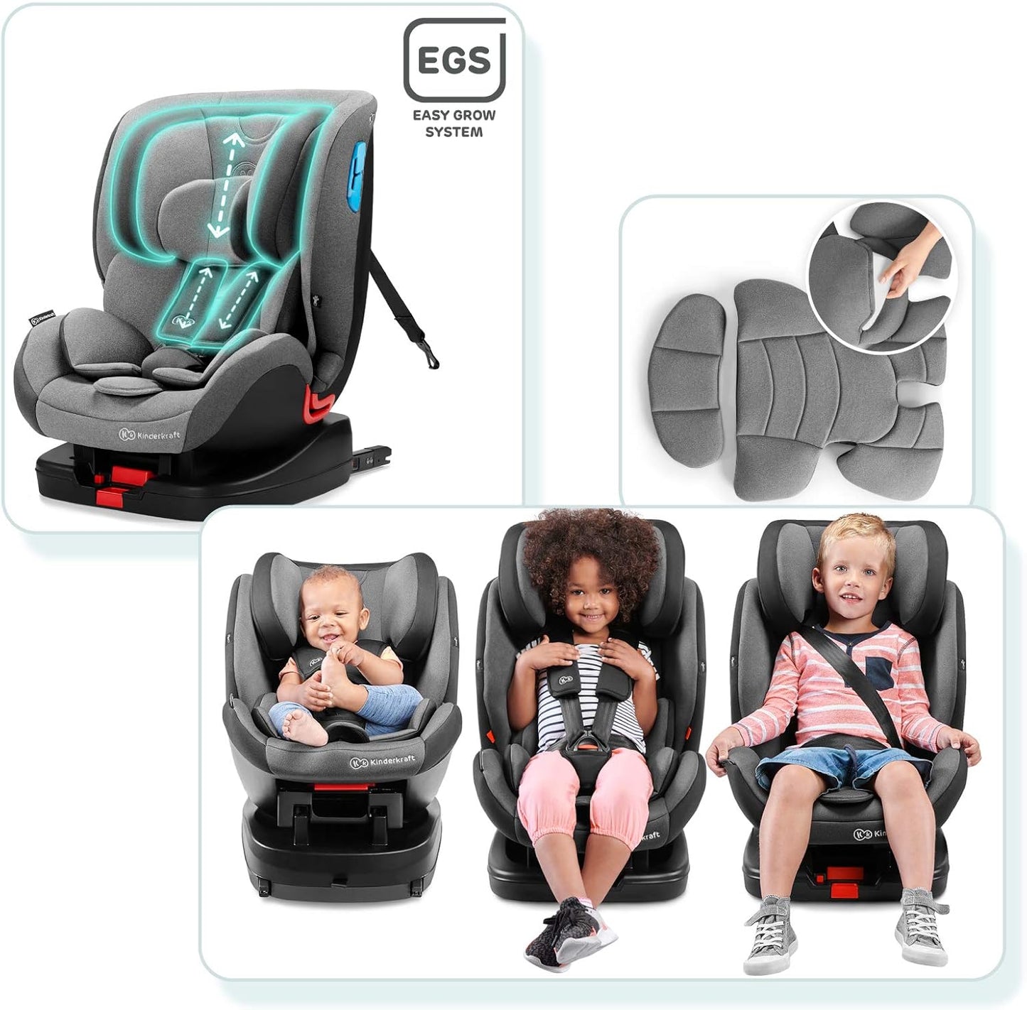 Kinderkraft Isofix Vado Car Seat, Group 0+/1/2, H-Guard, Black