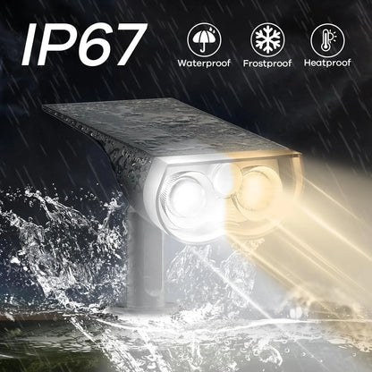 Linkind 2 Pack Dual Color Solar Motion Sensor Lights – Warm & Cool White, IP65, 8m Range - Gomix Brands Outlet