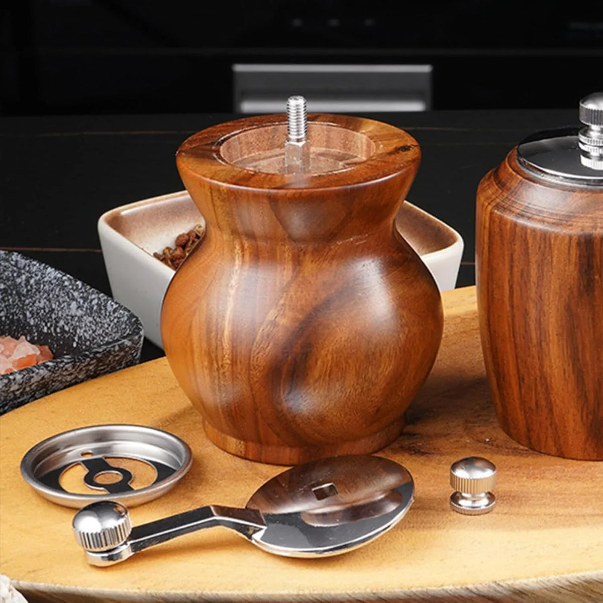 Yuehuamech Wooden Hand Crank Pepper Grinder with Adjustable Coarseness - Gomix Brands Outlet