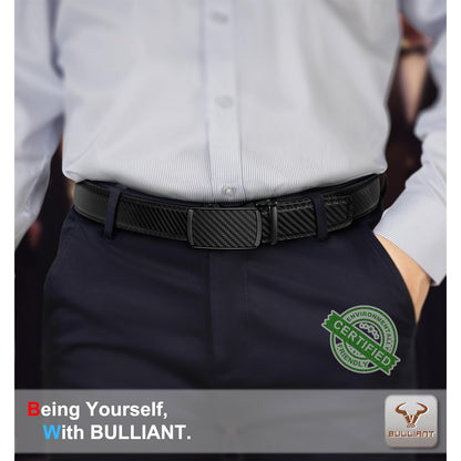 BULLIANT Adjustable Slide Ratchet Leather Belt for Men