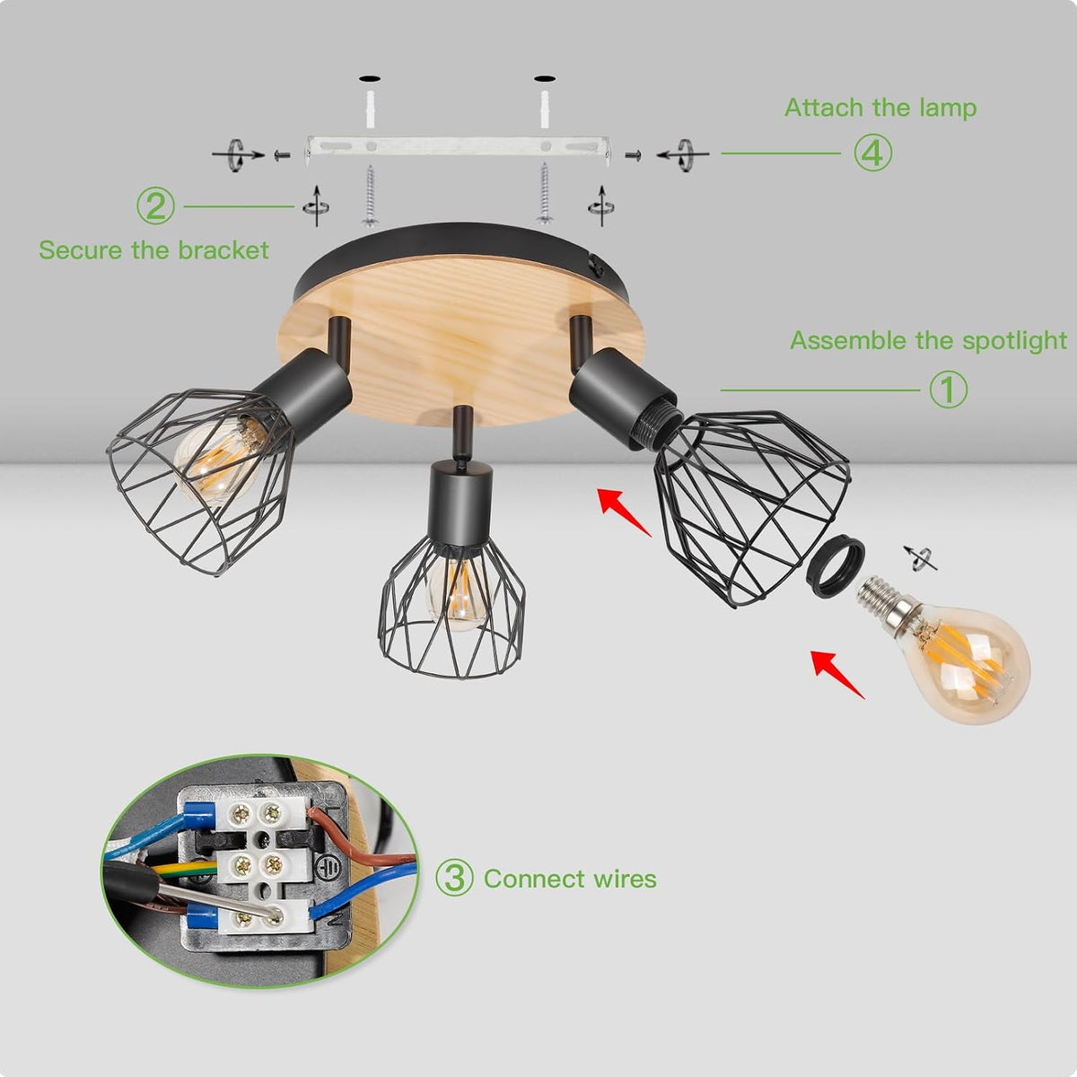 E14 LED Ceiling Light with Spotlights D0518