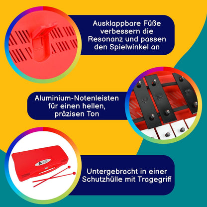 A-Star 25-Note Chromatic Glockenspiel with Carry Case and Beaters