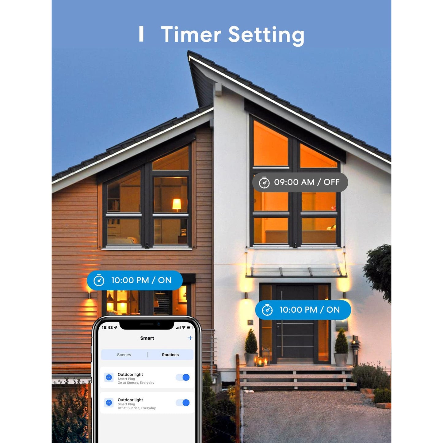 Meross Outdoor WiFi Power Socket Waterproof Smart Plug 2 Outlets