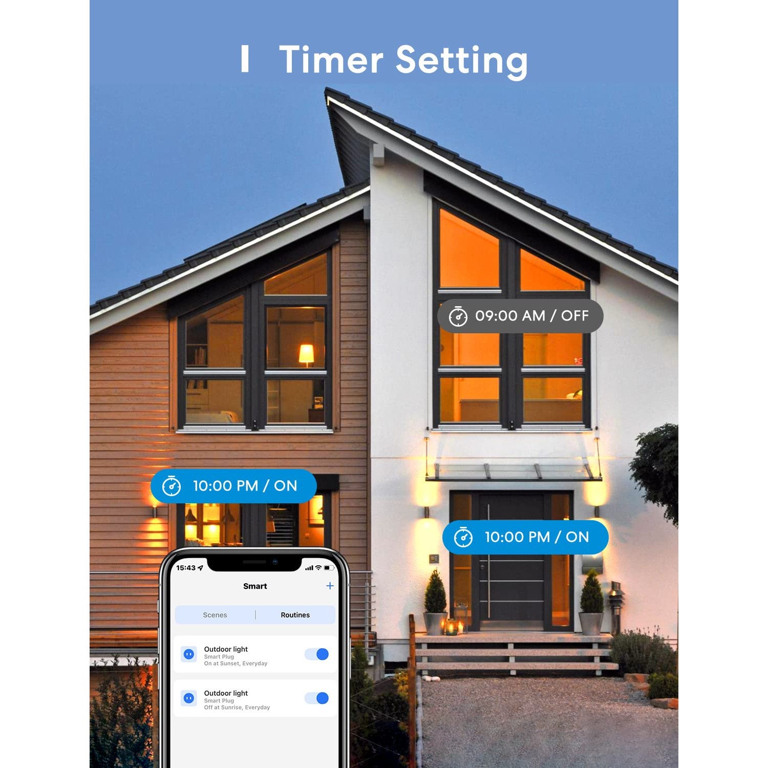 Meross Outdoor WiFi Power Socket Waterproof Smart Plug 2 Outlets