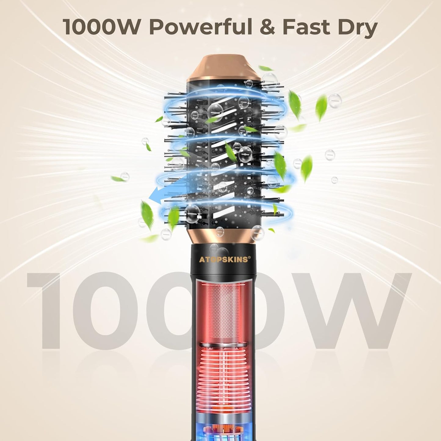 Atopskins 6-in-1 Air Styler Set with Dryer, Curler, Brush