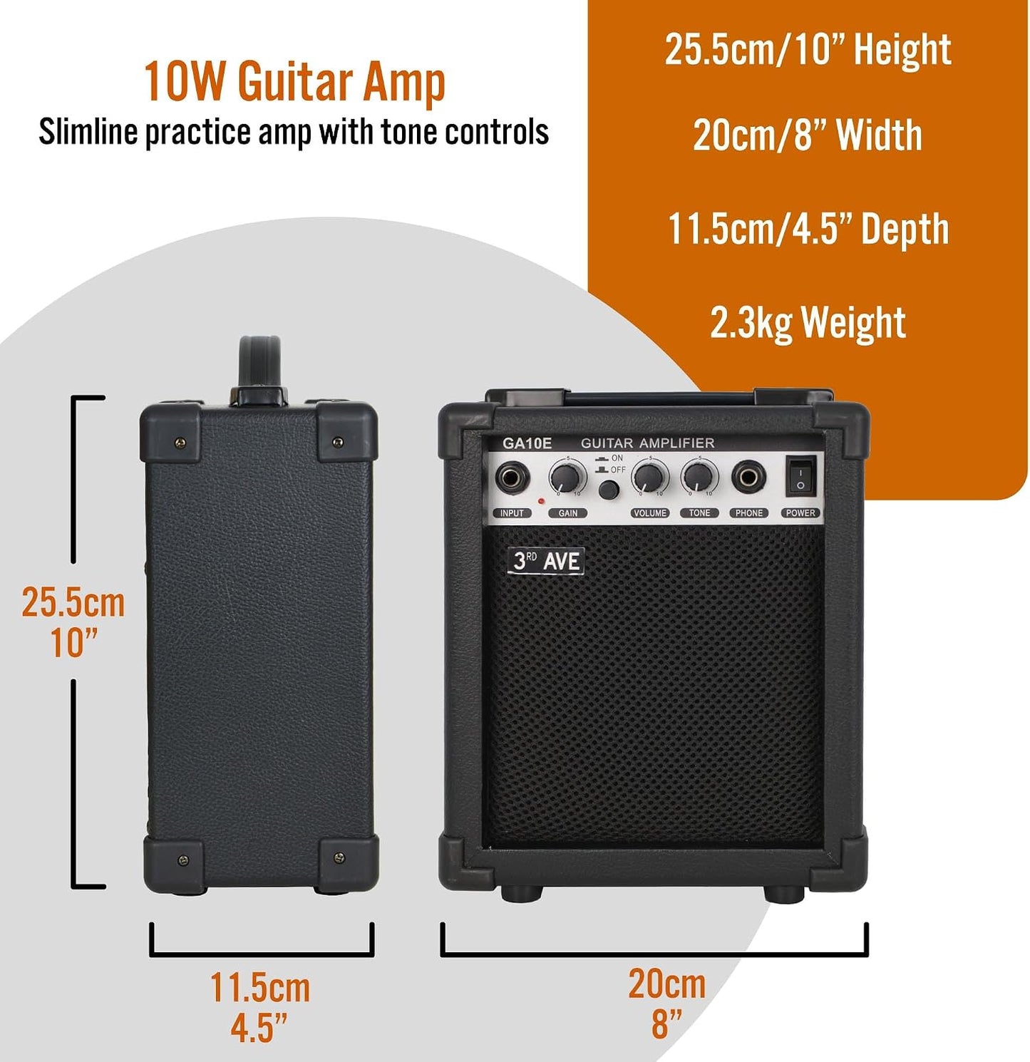 3rd Avenue GA10E 10W Electric Guitar Amplifier Black