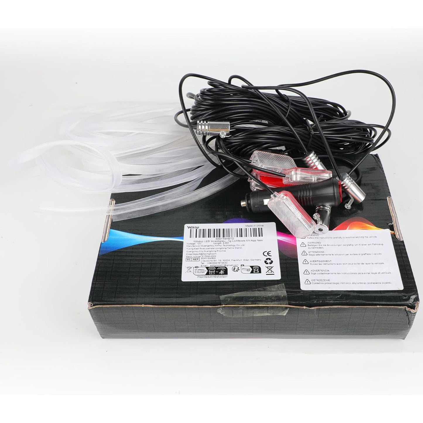 Wilktop RGB Car Interior LED Strip with App 12V