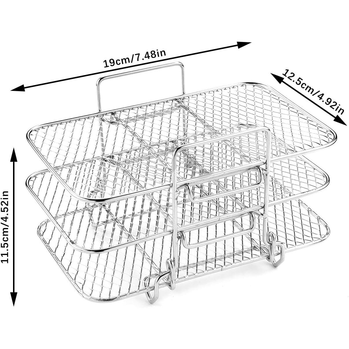 3‑Layer Stainless Steel Dehydrator Rack for Air Fryer & Oven