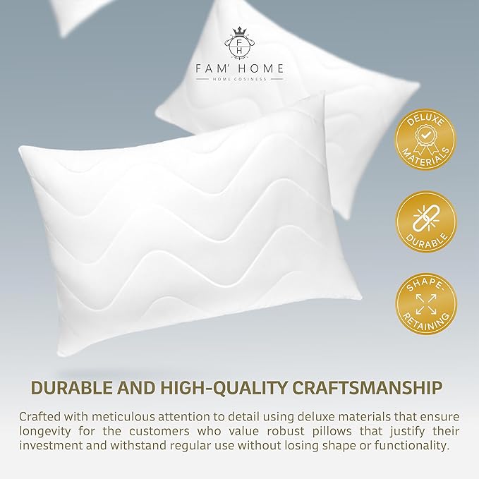FAM HOME Soft Touch Quilted Pillow