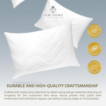 FAM HOME Soft Touch Quilted Pillow