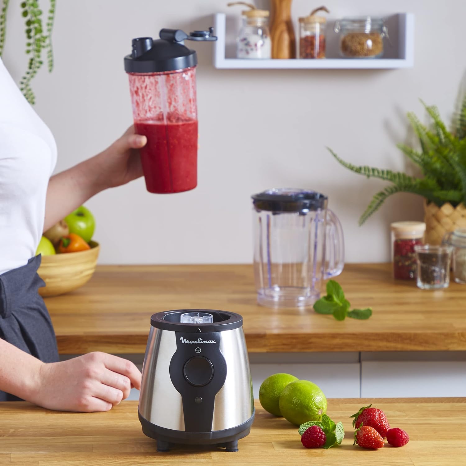 Moulinex Blend & Go Portable Blender: Compact 750ml Travel Bottle Smoothie Maker