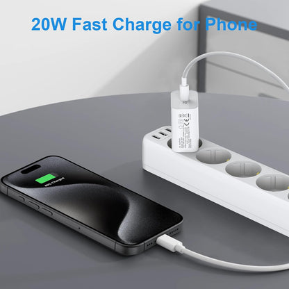 CREAPICO 20W USB C Fast Charger with 2m Cable for iPhone 15 Samsung Galaxy Google Pixel
