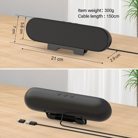 ZETIY USB Speaker: Portable Computer Mini Soundbar for PC, Laptop, and Desktop