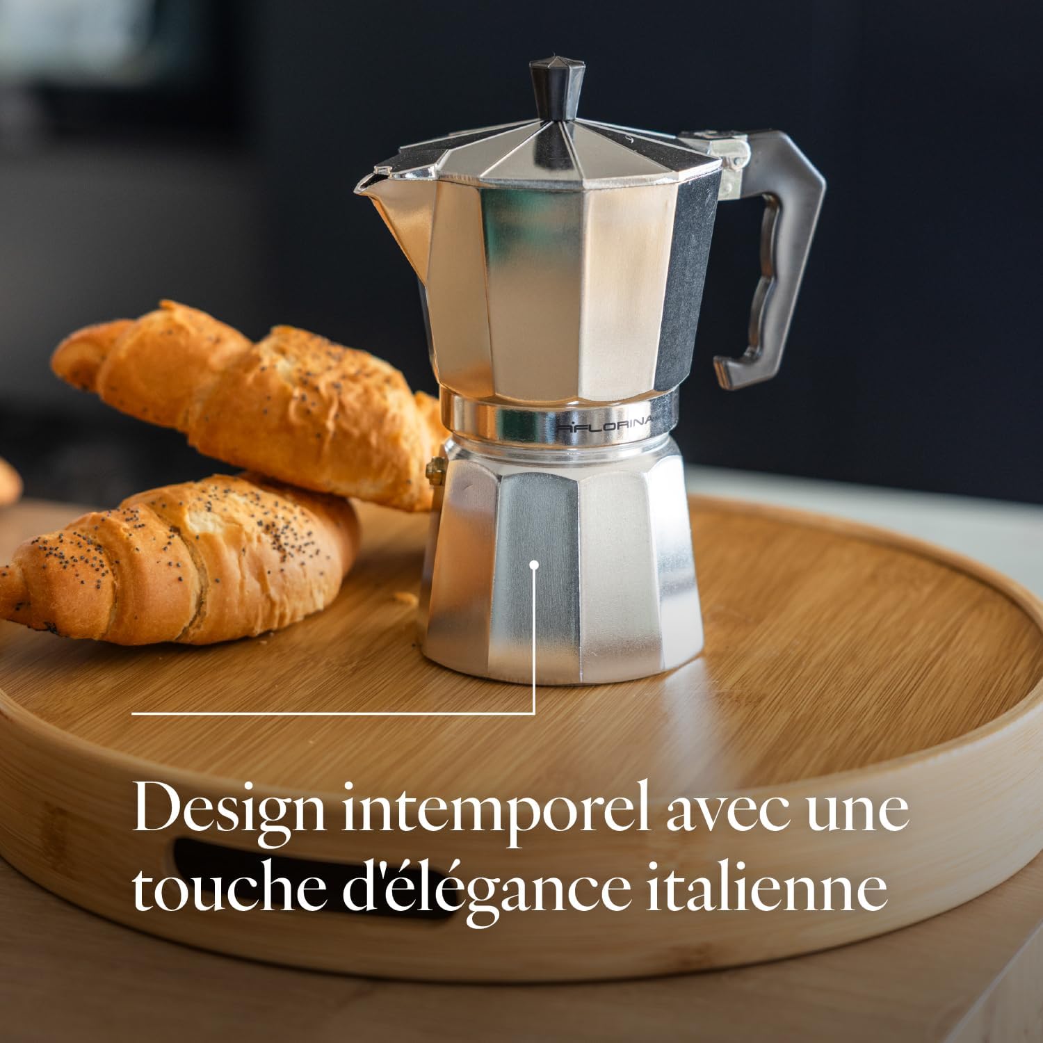 Florina Grande Italian Coffee Maker 135ml Silver