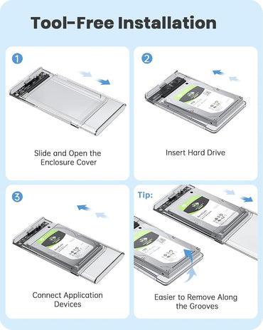 POSUGEAR 2.5" External Hard Drive Enclosure USB-C 3.1