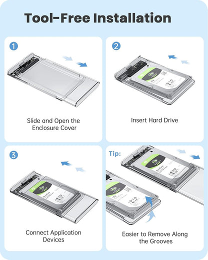 POSUGEAR 2.5" External Hard Drive Enclosure USB-C 3.1