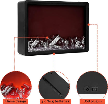 Super Bright Flameless LED Fireplace Lantern with 6‑Hour Timer