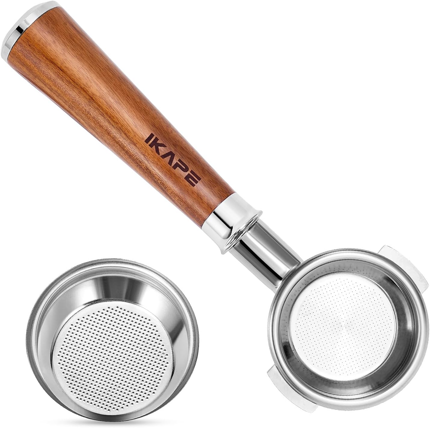 IKAPE 58mm Bottomless Portafilter with Stainless Steel Basket – E61 Compatible