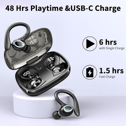 Rulefiss i25 Wireless Earbuds Bluetooth 5.3 Sport Earhooks IP7 Waterproof