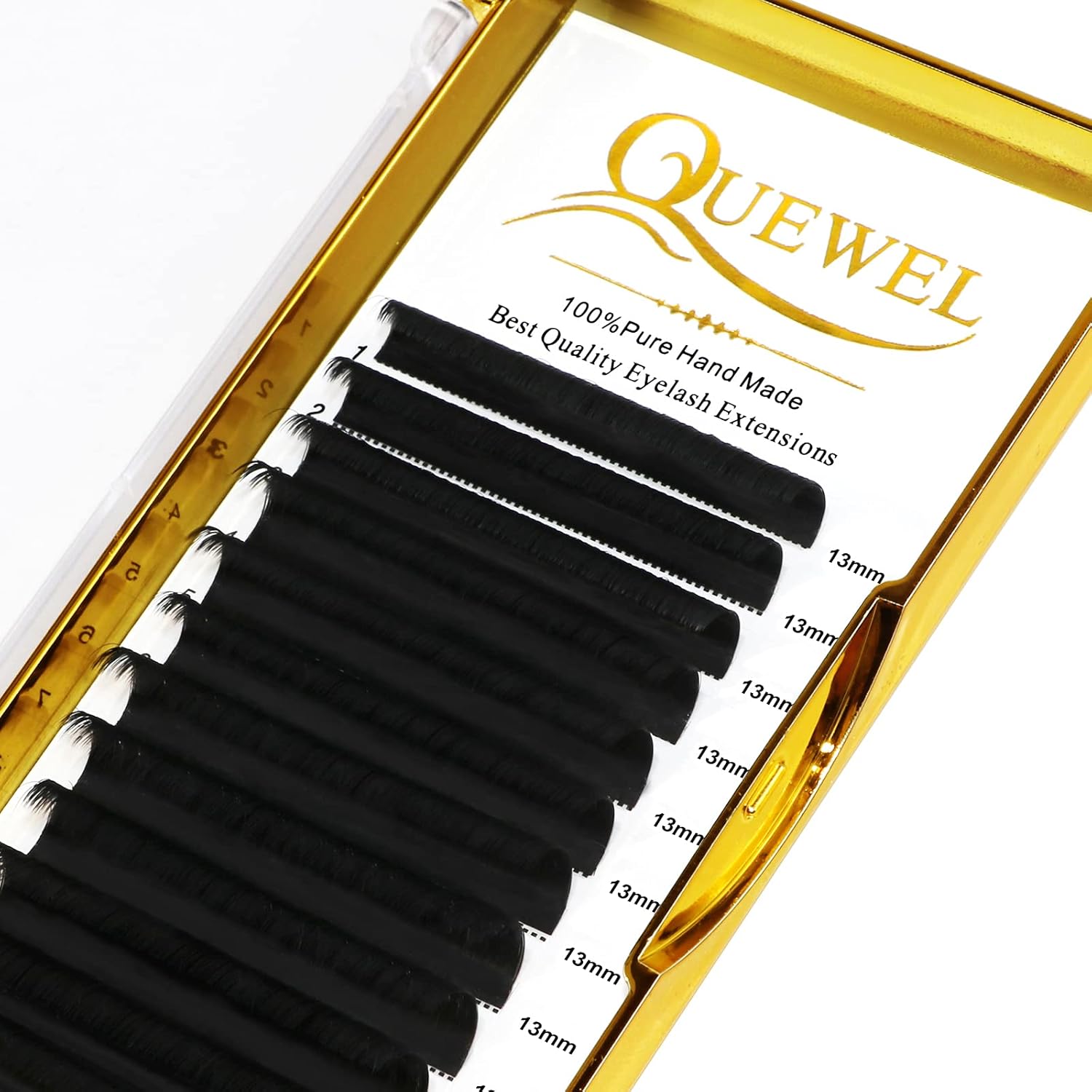 QUEWEL Easy Fan Volume Eyelash Extensions 13mm 0.03 C Curl Soft Lightweight Cruelty-Free