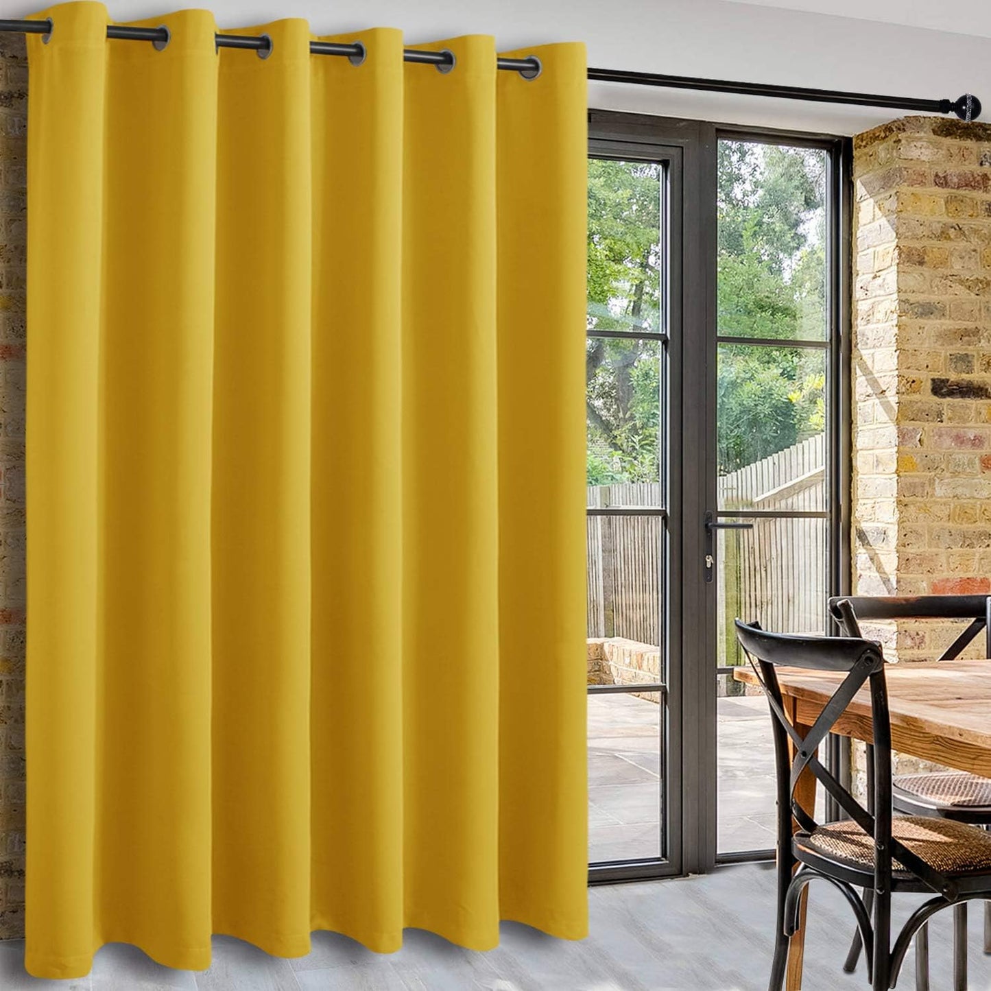 Mustard Yellow Blackout Curtain 140x240cm 100% Polyester with Eyelets
