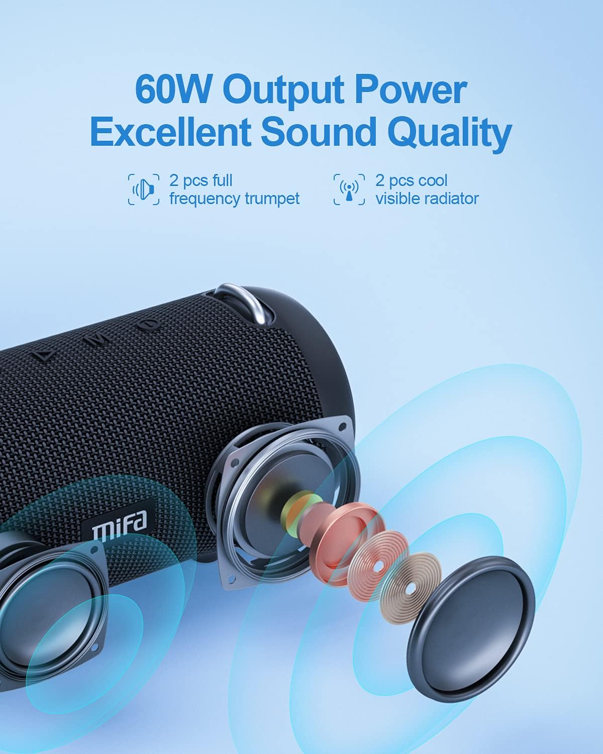 MIFA A90 60W Waterproof Bluetooth Speaker with LED Lights