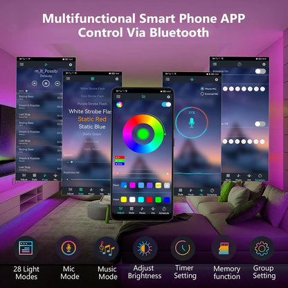 TVLIVE YC-5050 15m RGB LED Strip Lights Bluetooth App Control