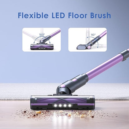 Lubluelu Cordless Stick Vacuum: Powerful 235W Brushless Motor, Rechargeable, Lightweight, Self-Standing Design