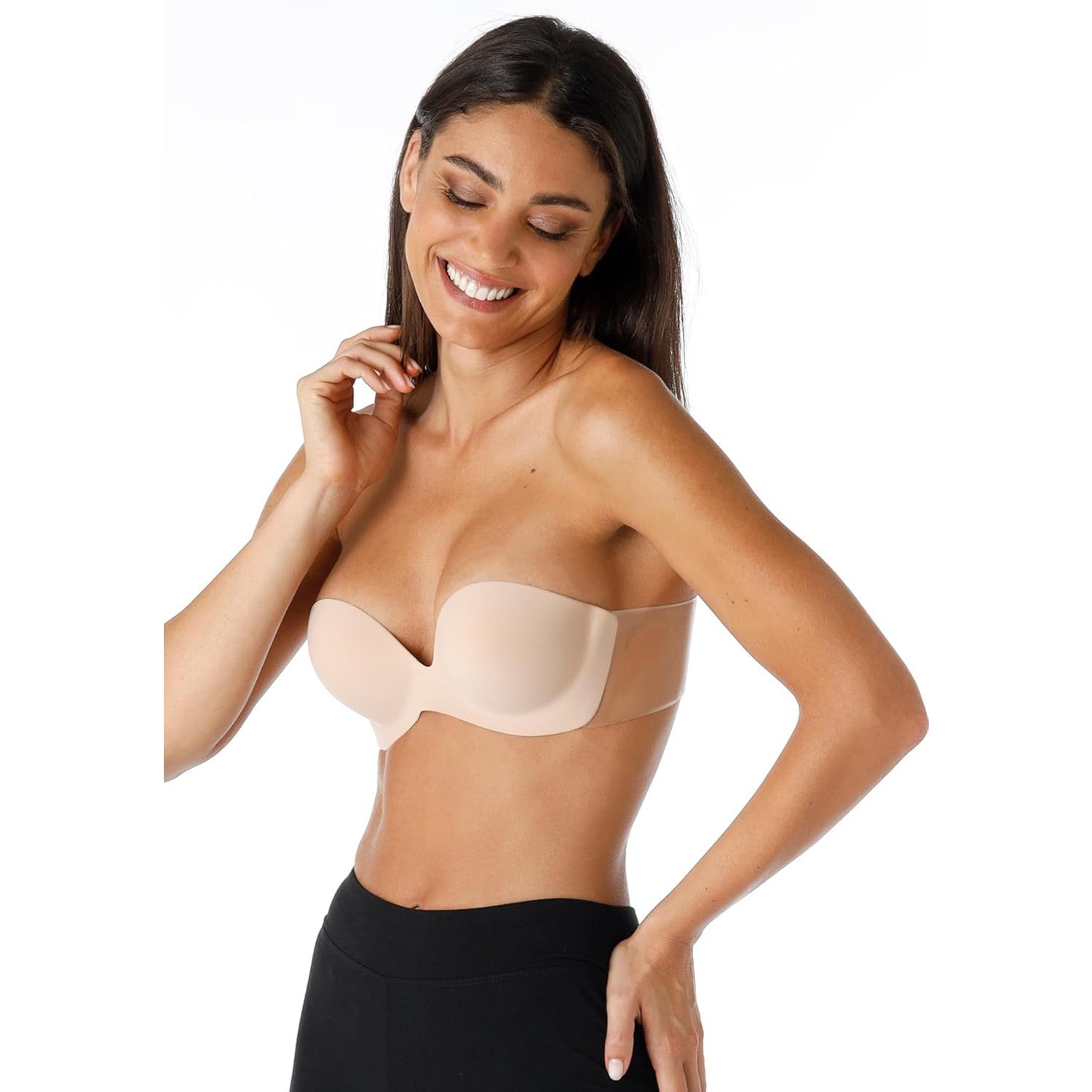 Lovable Women’s Invisible Push-Up Adhesive Bra with Clear Side Bands