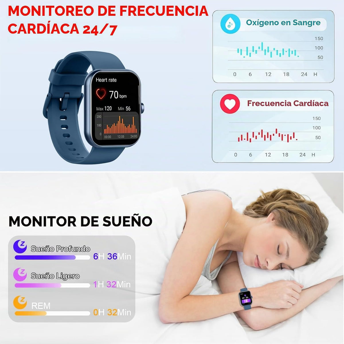 Jugeman Y66 Smart Watch 1.96-inch Blue