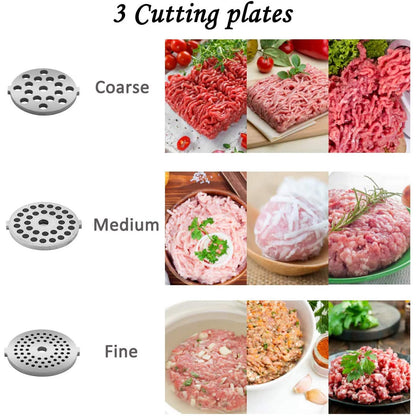 Meykey 2000W 3-in-1 Electric Meat Grinder with Stainless Steel Attachments