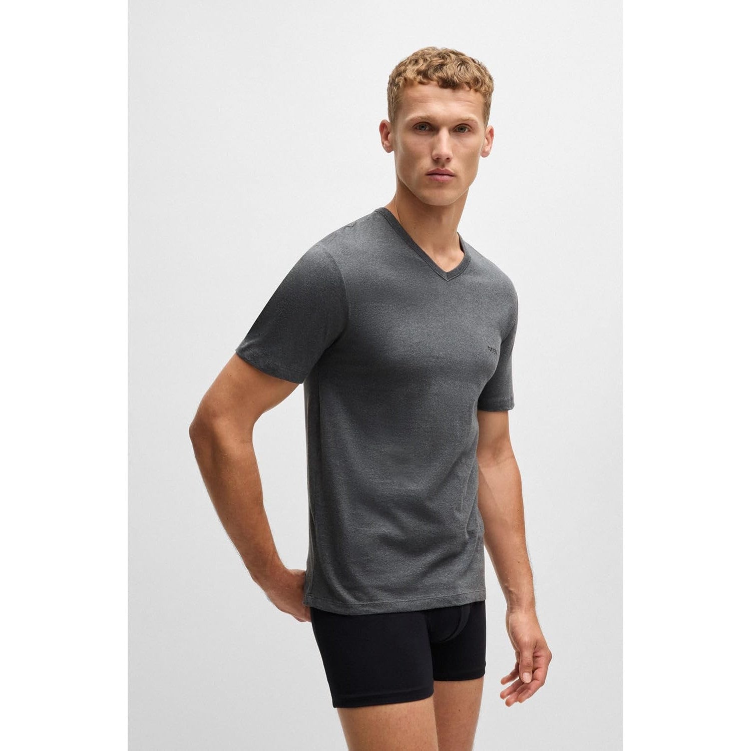 BOSS Men's Pure Cotton V-Neck T-Shirt Pack of Six