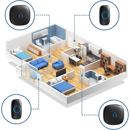 SECRUI Waterproof Wireless Doorbell with 58 Chimes, 1000ft Range