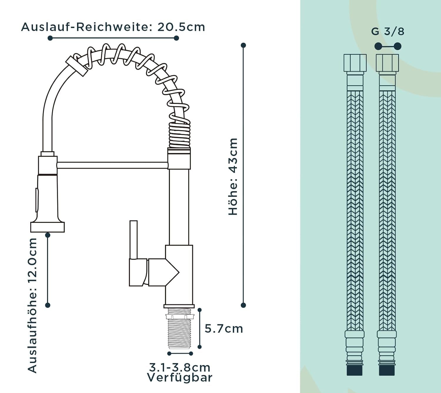 FORIOUS High Arc Kitchen Faucet with 360° Swivel Pull‑Down Sprayer