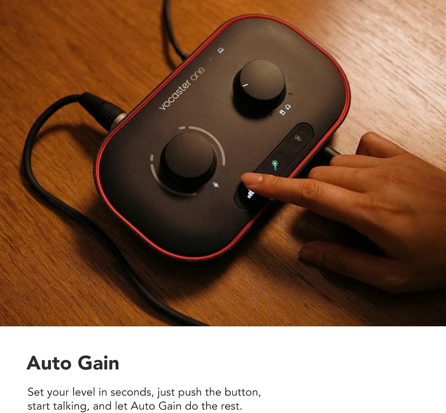 Focusrite Vocaster One Compact Podcasting Interface with Auto Gain Loopback - Gomix Brands Outlet
