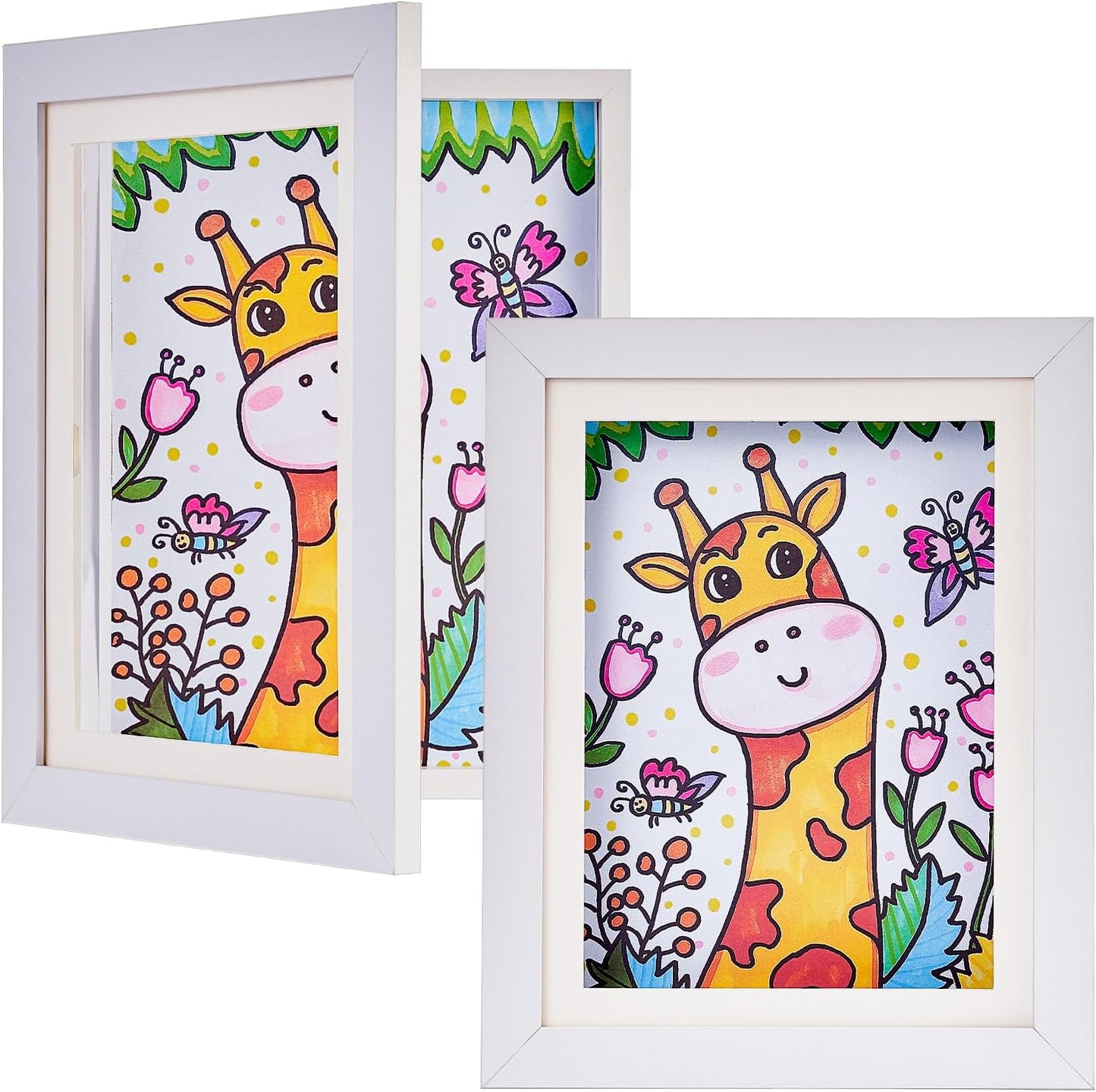 White Kids Art Frame with Storage for A4 Artwork