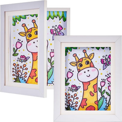 White Kids Art Frame with Storage for A4 Artwork