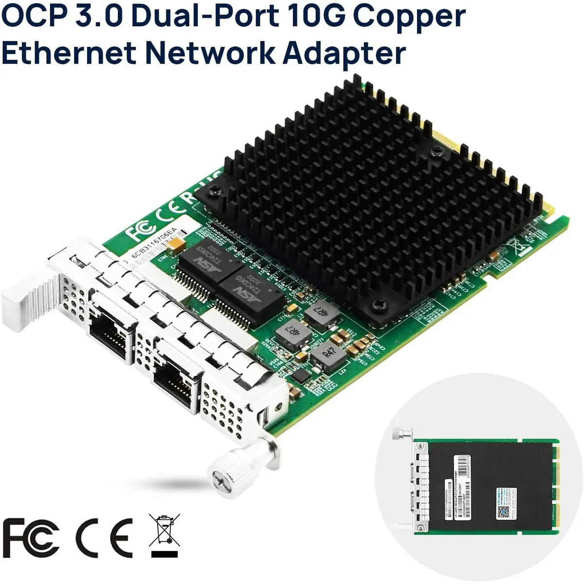 Ocp3 Adapter OCP 3.0 Dual-Port 10G Copper Ethernet Network Adapter (Intel X710 ...