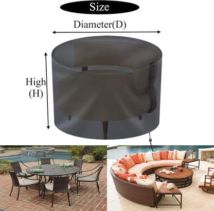 Tvird round furniture cover windproof and Durable Veranda Garden