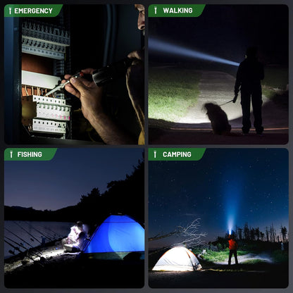 MOWETOO M3500 Rechargeable LED Torch 3500 Lumens Zoomable USB-C Aluminium Alloy Flashlight