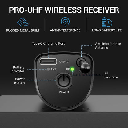 TONOR UHF Rechargeable Wireless Karaoke Microphone Set with 262ft Range