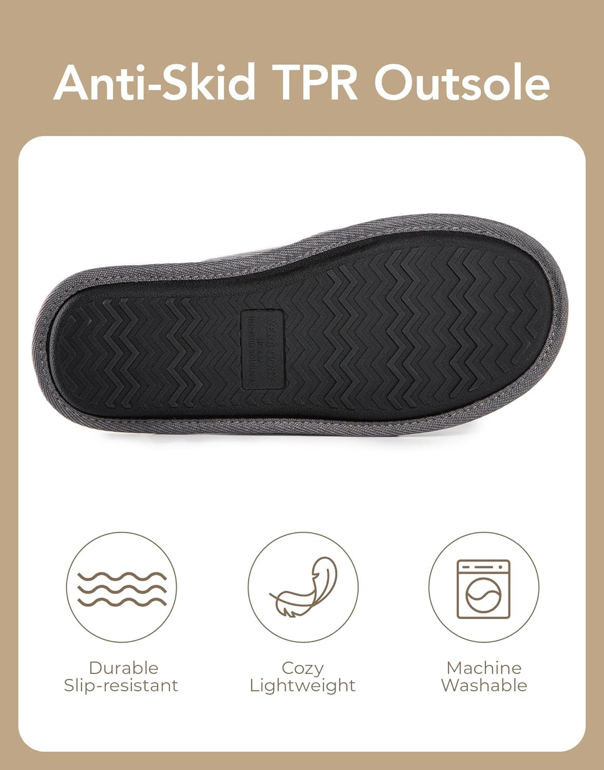 VeraCosy Men's Comfy Corduroy Memory Foam Scuff Slippers with Faux Shearling