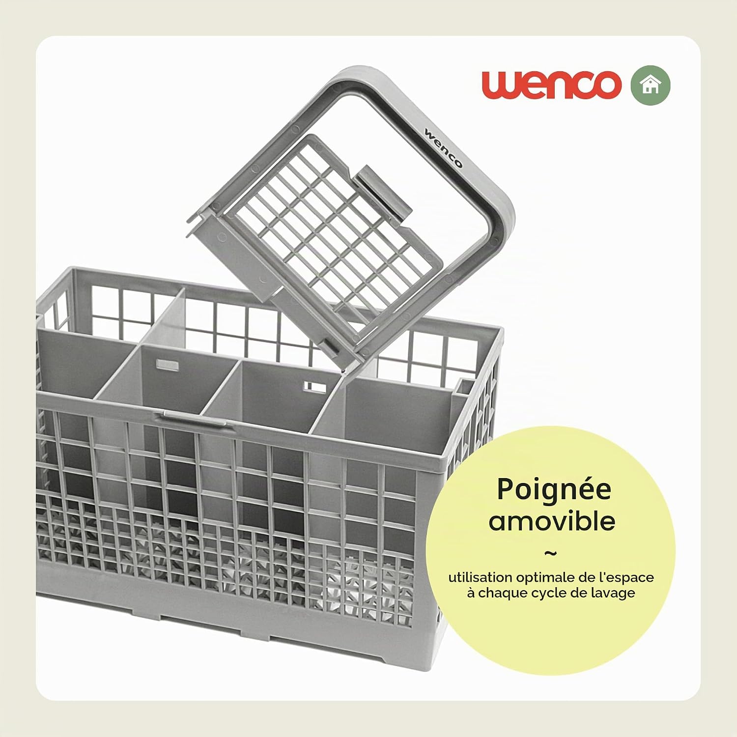 Wenco Dishwasher Cutlery Basket 7 Compartments Grey