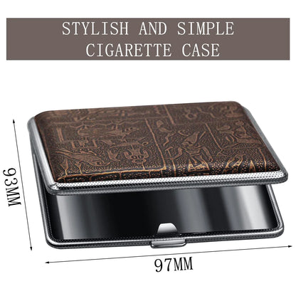 Golden Leatherette Cigarette Case Elegant Portable Metal Holder for 20 King Size Cigarettes - Gomix Brands Outlet