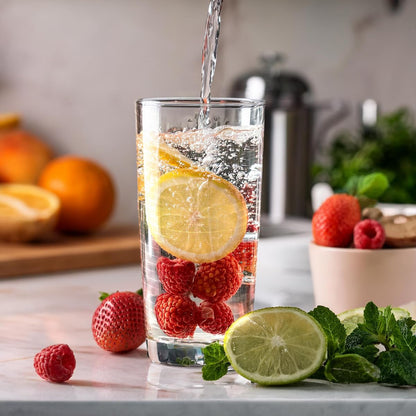 Alpina 6-Piece White Water Glass Set – 220ml Shatter-Resistant Glasses