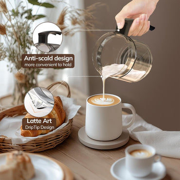 Morpilot 16.9oz Electric Milk Frother & Steamer - Black 4 Functions